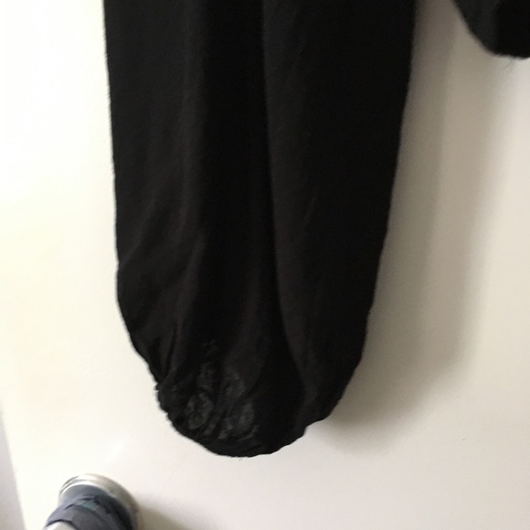 Free People Black Wrap L/S Rayon Top S - Picture 7 of 10